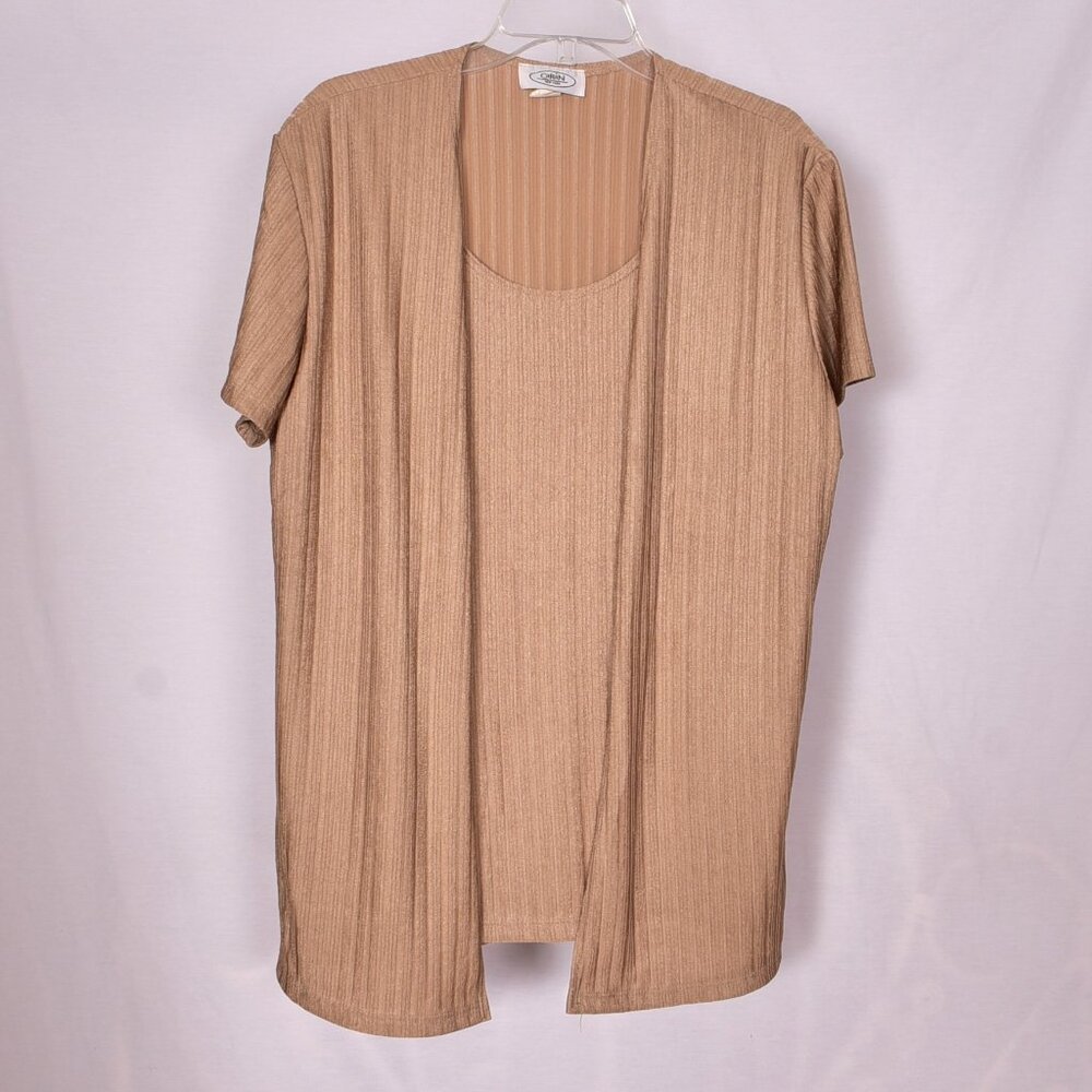 CaRan New York Women's Blouse Tank & Cardigan Made Together